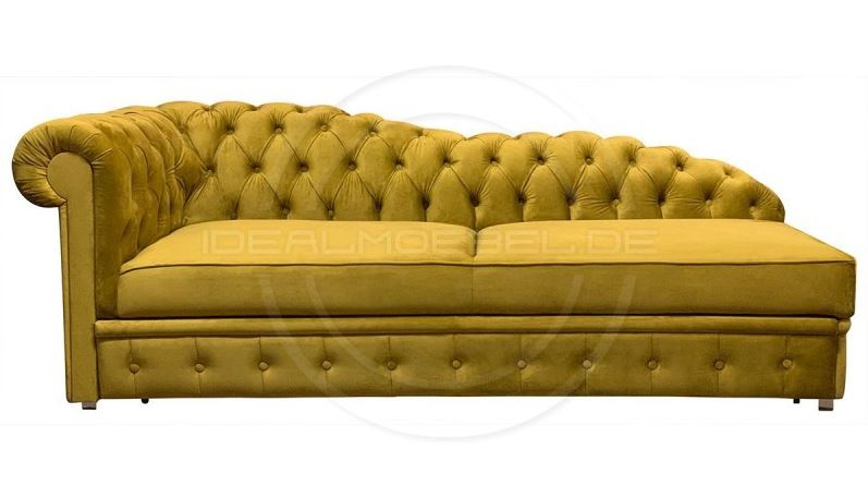 CHESTERFIELD CHAISELONGUE NORMAL MIT SCHLAFFUNKTION SAMT